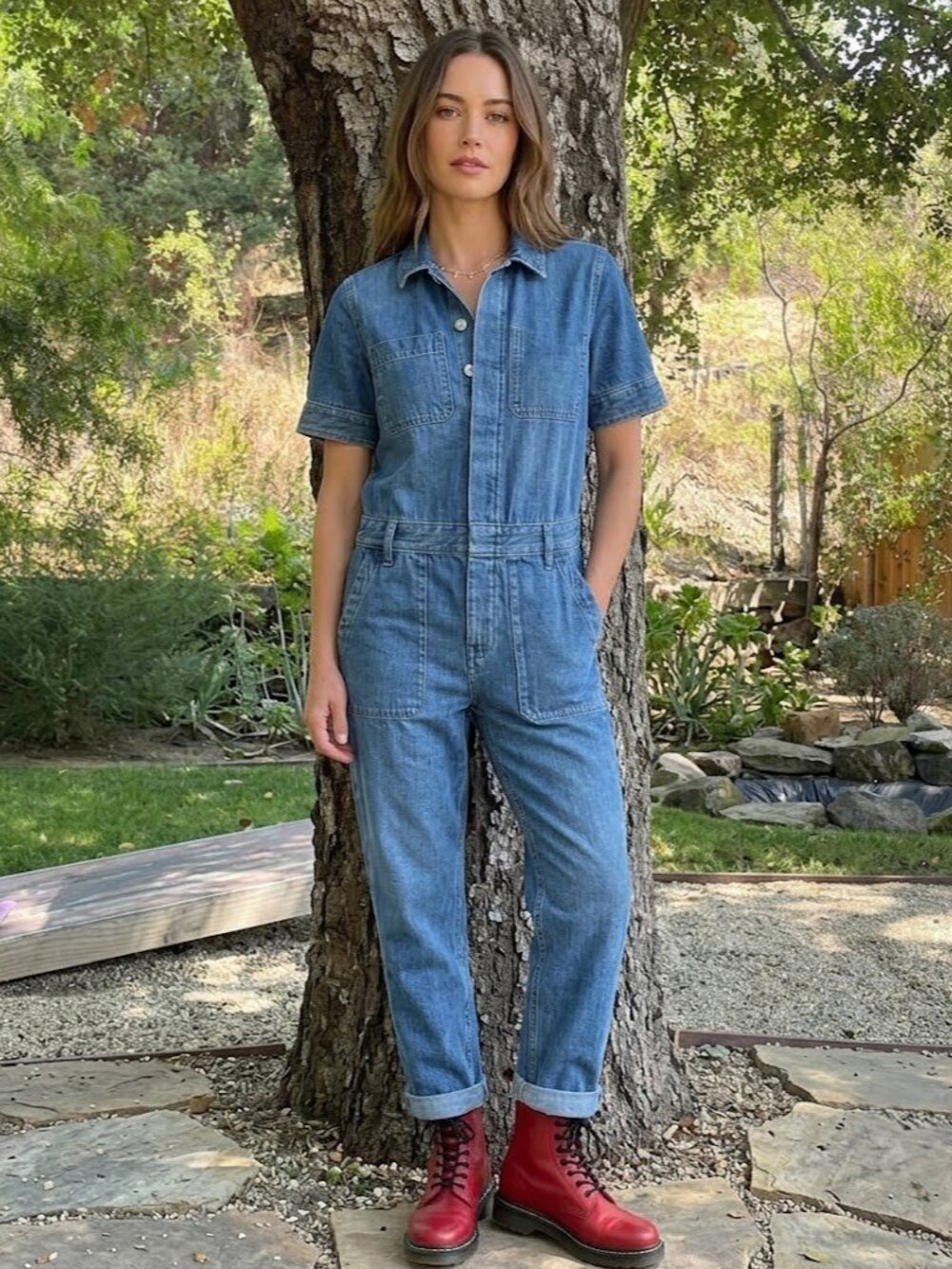 NWT Everlane The Super-Soft Jean Coverall in Medium Blue Denim Cotton Jumpsuit 2